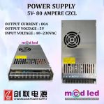 POWER SUPPLY RUNNING TEXT 5 VOLT 80 AMPER CZCL