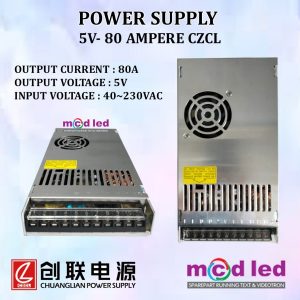 POWER SUPPLY RUNNING TEXT 5 VOLT 80 AMPER CZCL