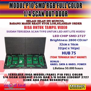 MODUL P10 RGB FULL COLOR 1/4 SCAN SMD OUTDOOR LED CHIP 2727 MEIYAD