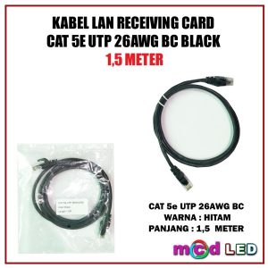 KABEL LAN RECEIVING CARD CAT 5E UTP 26AWG BC BLACK 1,5 METER