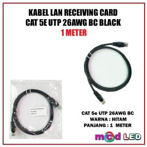 KABEL LAN RECEIVING CARD CAT 5E UTP 26AWG BC BLACK 1 METER